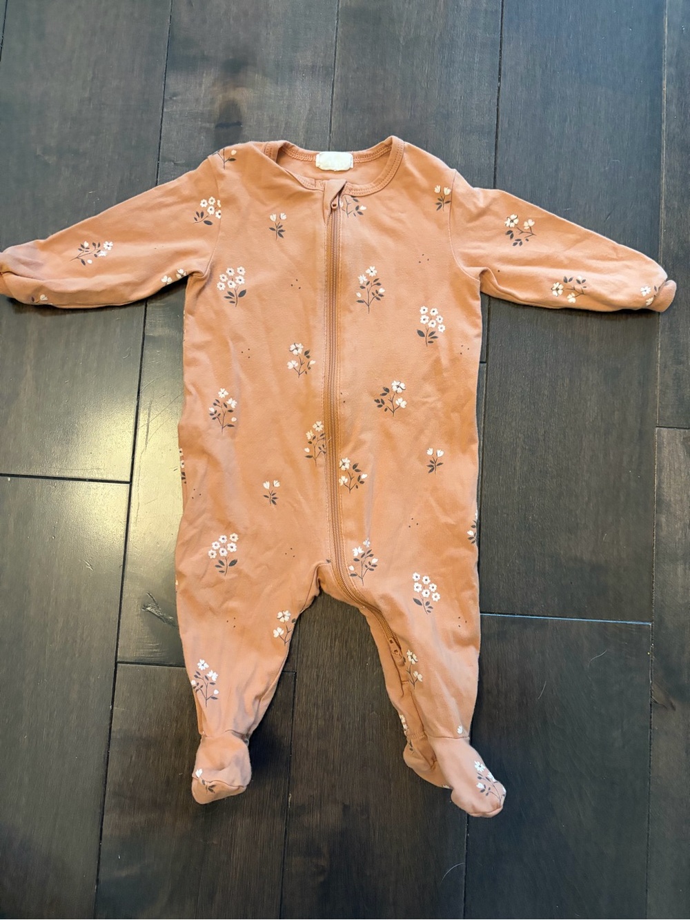 Petit Lem Rust Floral Footed One-Piece